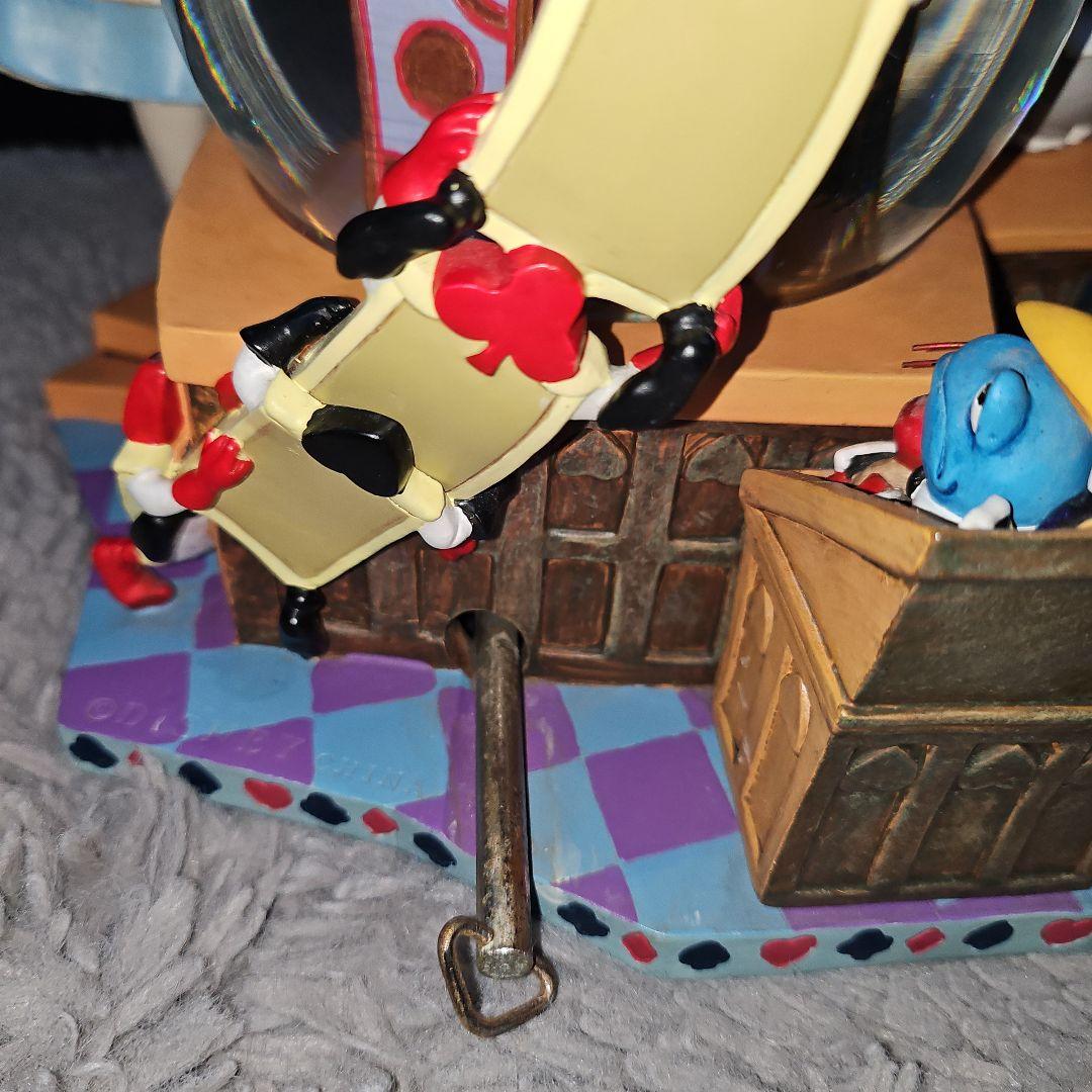 【美品】不思議の国のアリス オルゴール付き スノードーム ス 特大サイズ 置き物