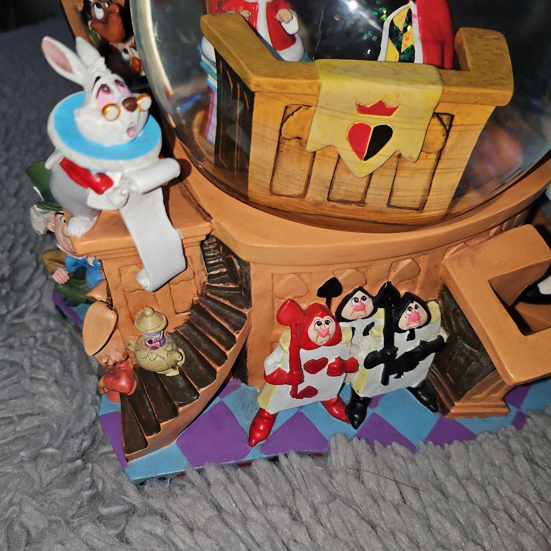 【美品】不思議の国のアリス オルゴール付き スノードーム ス 特大サイズ 置き物