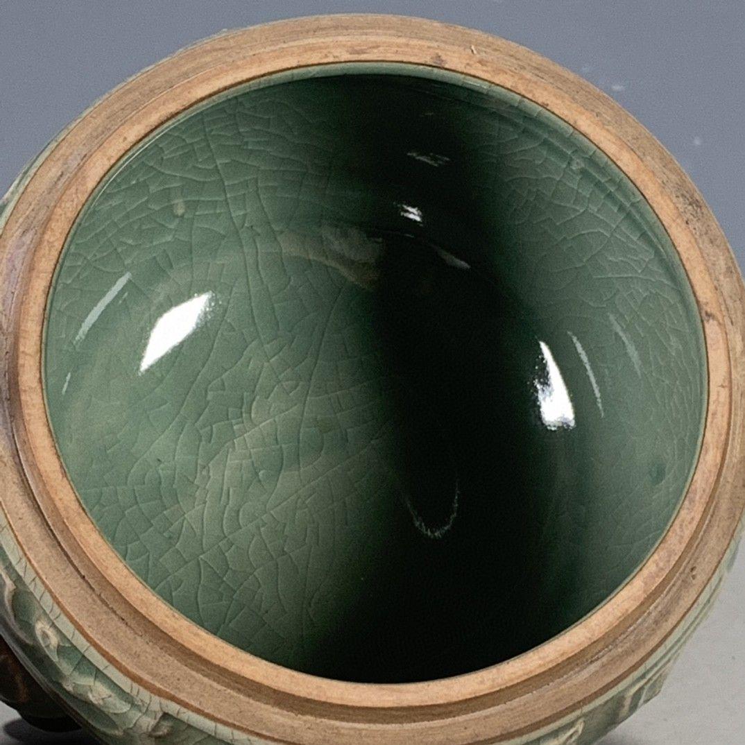 中国 汝窯 青磁 香炉 陶器 陶芸 香道具 仏具 官窯 青釉