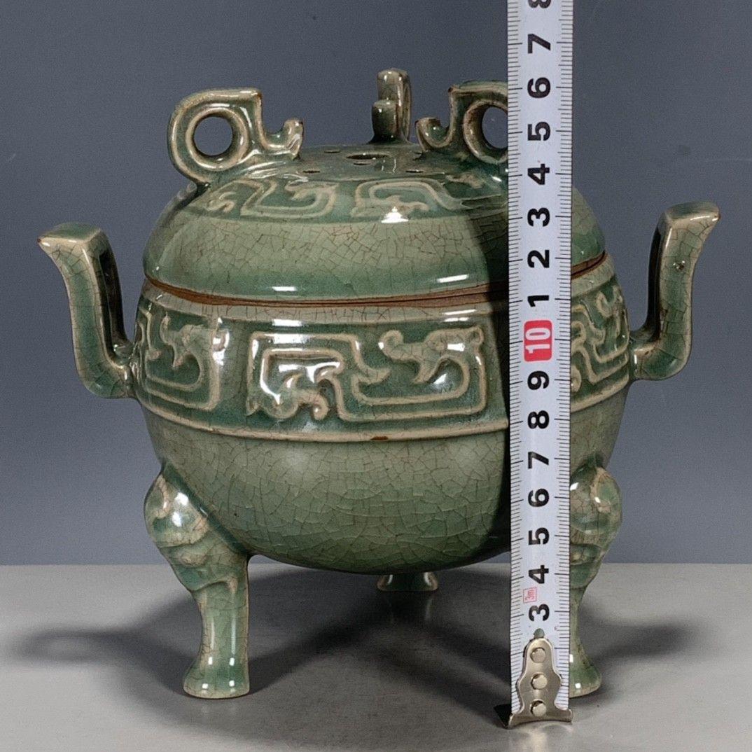 中国 汝窯 青磁 香炉 陶器 陶芸 香道具 仏具 官窯 青釉