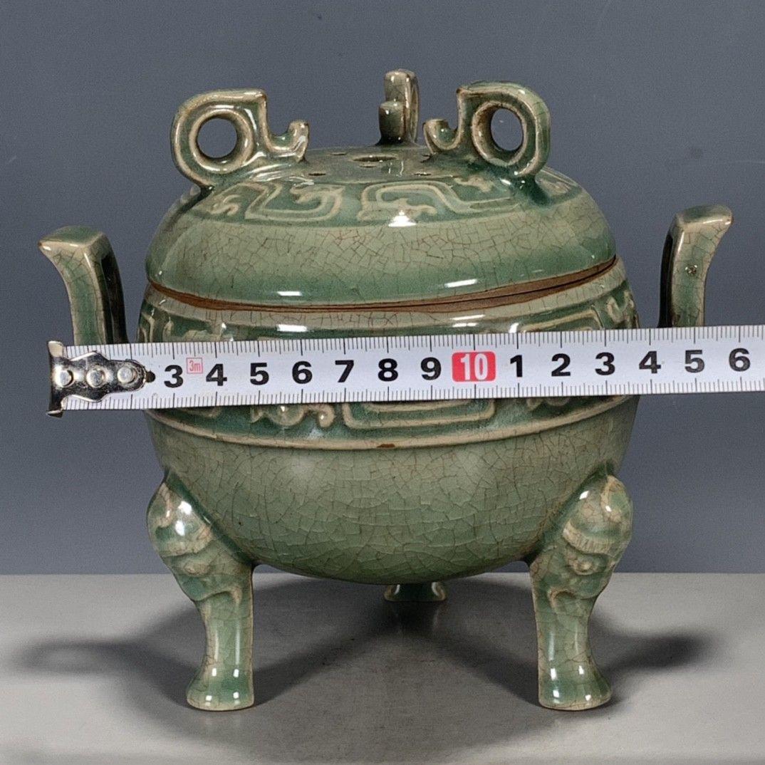 中国 汝窯 青磁 香炉 陶器 陶芸 香道具 仏具 官窯 青釉