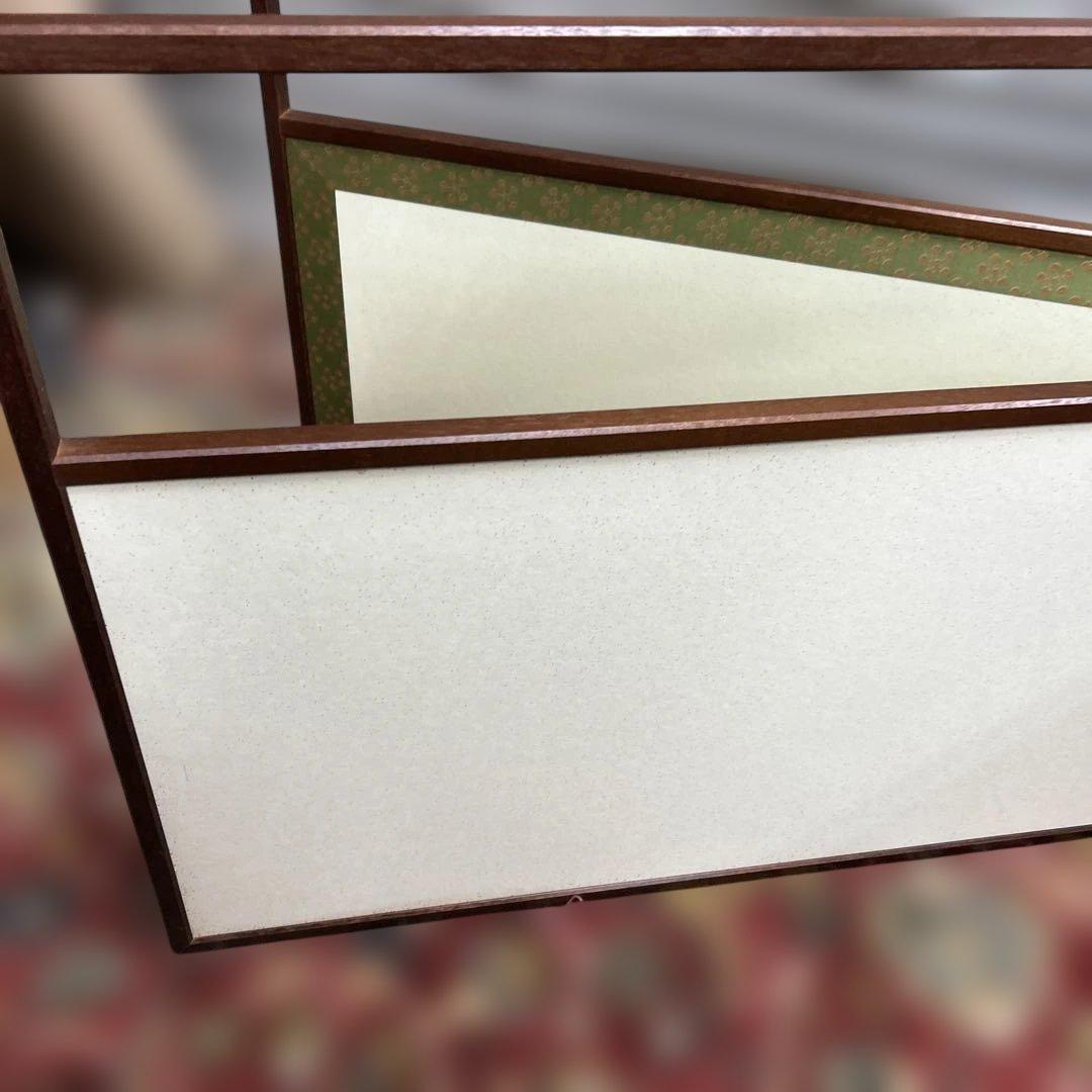 茶道具 溜塗 利休梅 風炉先屏風 裏チラシ 両面使い 上透かし