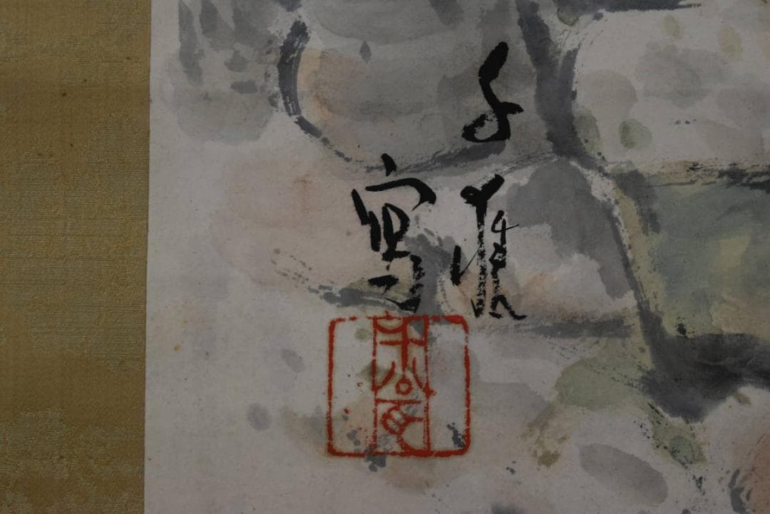 zcst）【真作】小川千甕/武者図/掛軸/名家伝来/AA-157