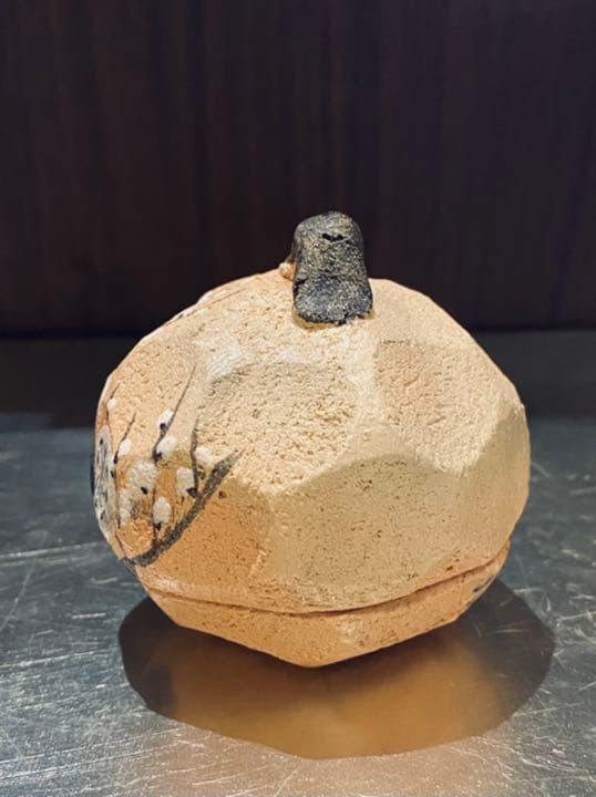 槍梅香合　佐々木昭楽作　共箱　茶道　お道具