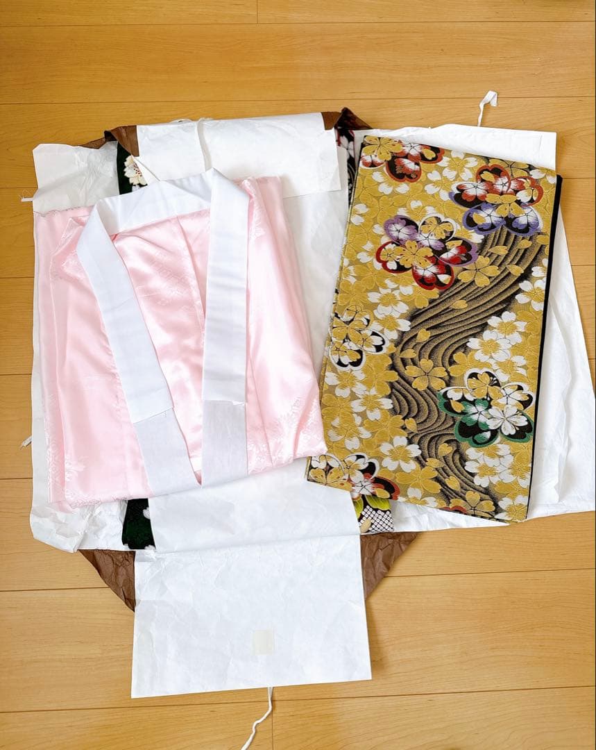 【トールサイズ】成人式　振袖 草履バックつき　古典柄　グリーン系　高身長