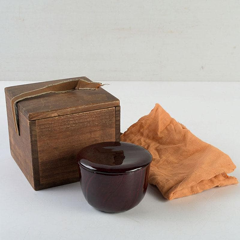 茶道具　塗師　前田松斎作　黒漆　茶器　共箱　V　9318