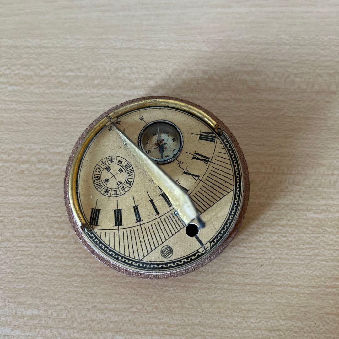 明治大正時代　携帯日時計　方位磁石　骨董品　アンティーク　ヴィンテージ　当時物
