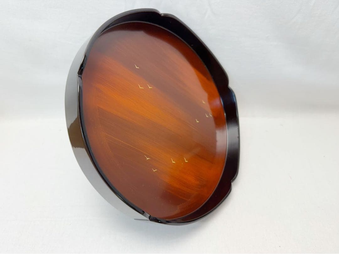 未使用 茶道具 塗師 好則造 木製黒真塗 蒔絵付高杯 干菓子器 茶器 共布 共箱