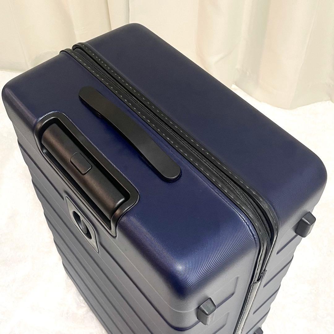 【美品】無印良品 キャリーケース 85L 4輪 ネイビー ストッパー付き 廃盤