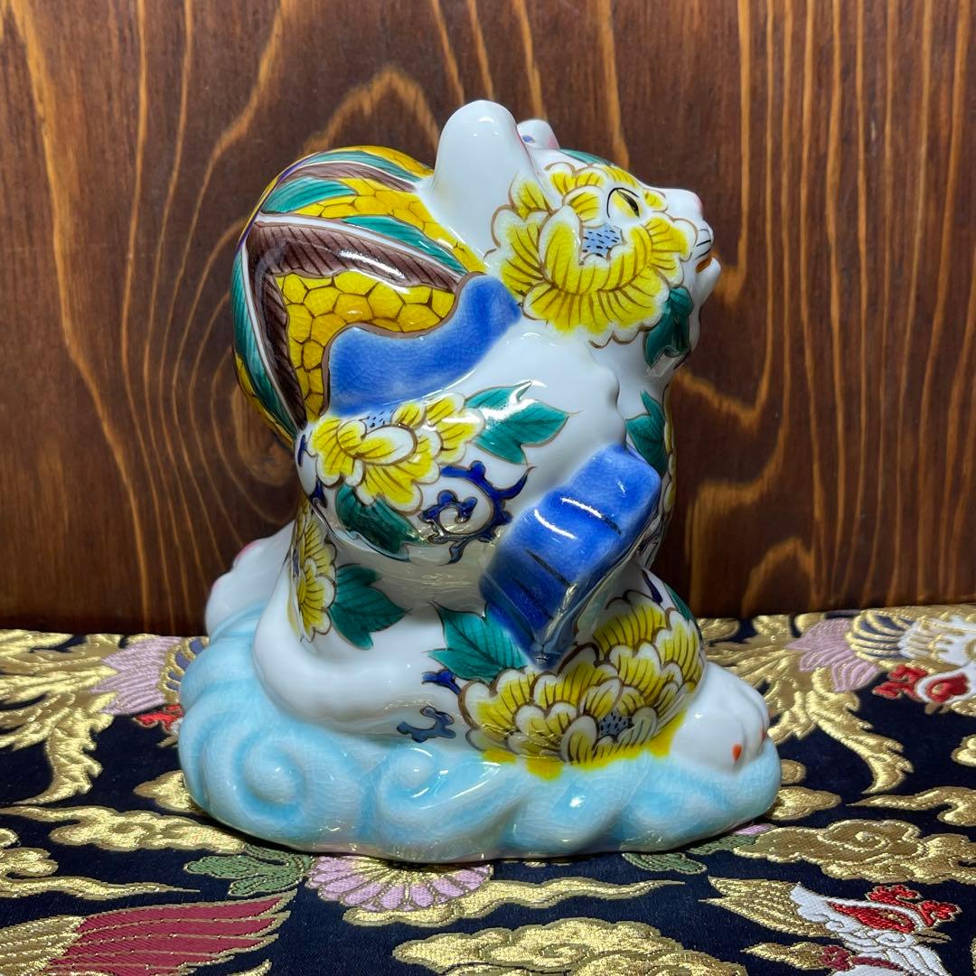 限定品【九谷焼 風神雷神】【願いが叶う】風神招き猫 作家:糠川孝之 /糠川清章