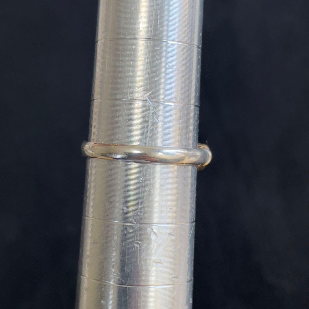 【20】k18とsilverのコンビ　ハートリング　ヴィンテージ　9号