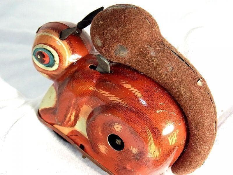 【希少】水車を回す ブリキのリス おもちゃ １９５０年代　光球商会製【箱付き】