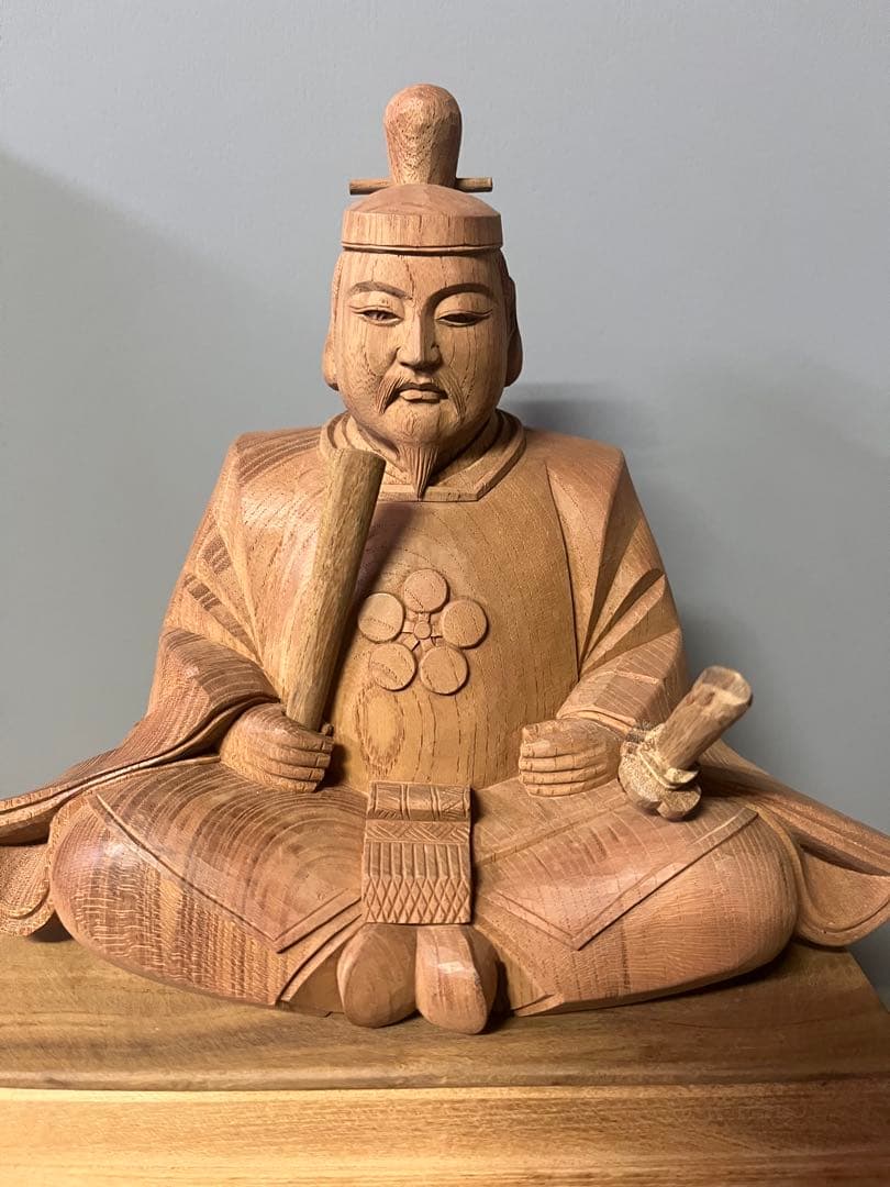 特別価格　菅原道真公　木彫り　欅材　天神様　学問の神様　大　24