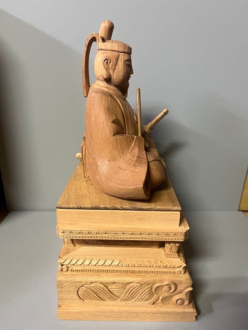 特別価格　菅原道真公　木彫り　欅材　天神様　学問の神様　大　24