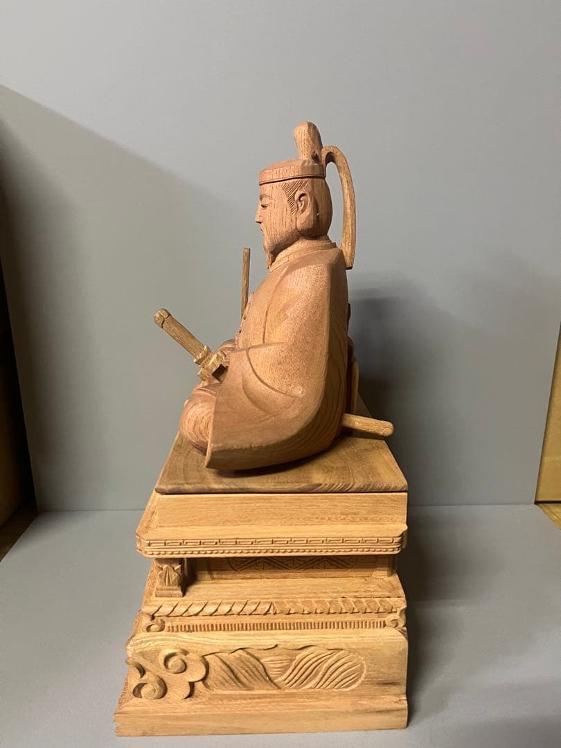 特別価格　菅原道真公　木彫り　欅材　天神様　学問の神様　大　24