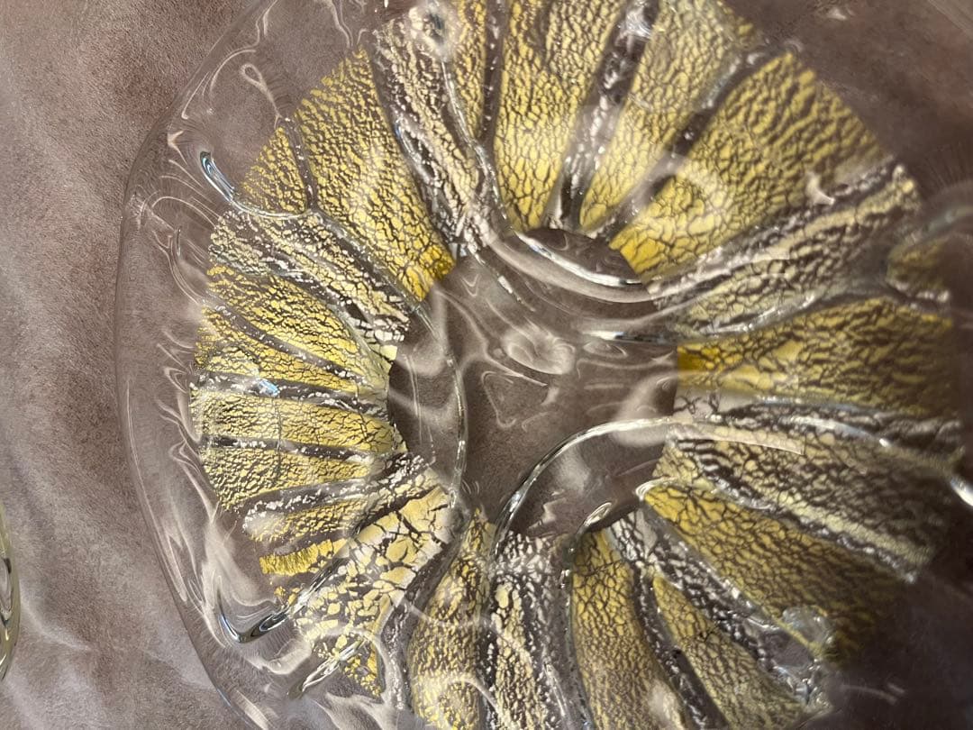 西中千人　ガラス　銘々皿五客　向付　平皿　ケーキ皿　5客