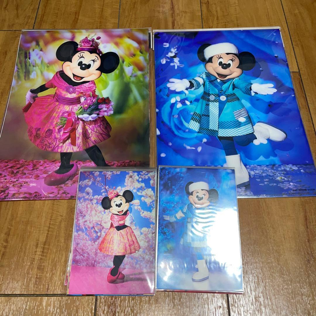 ディズニー　ミニー　クリアファイル　ポストカード