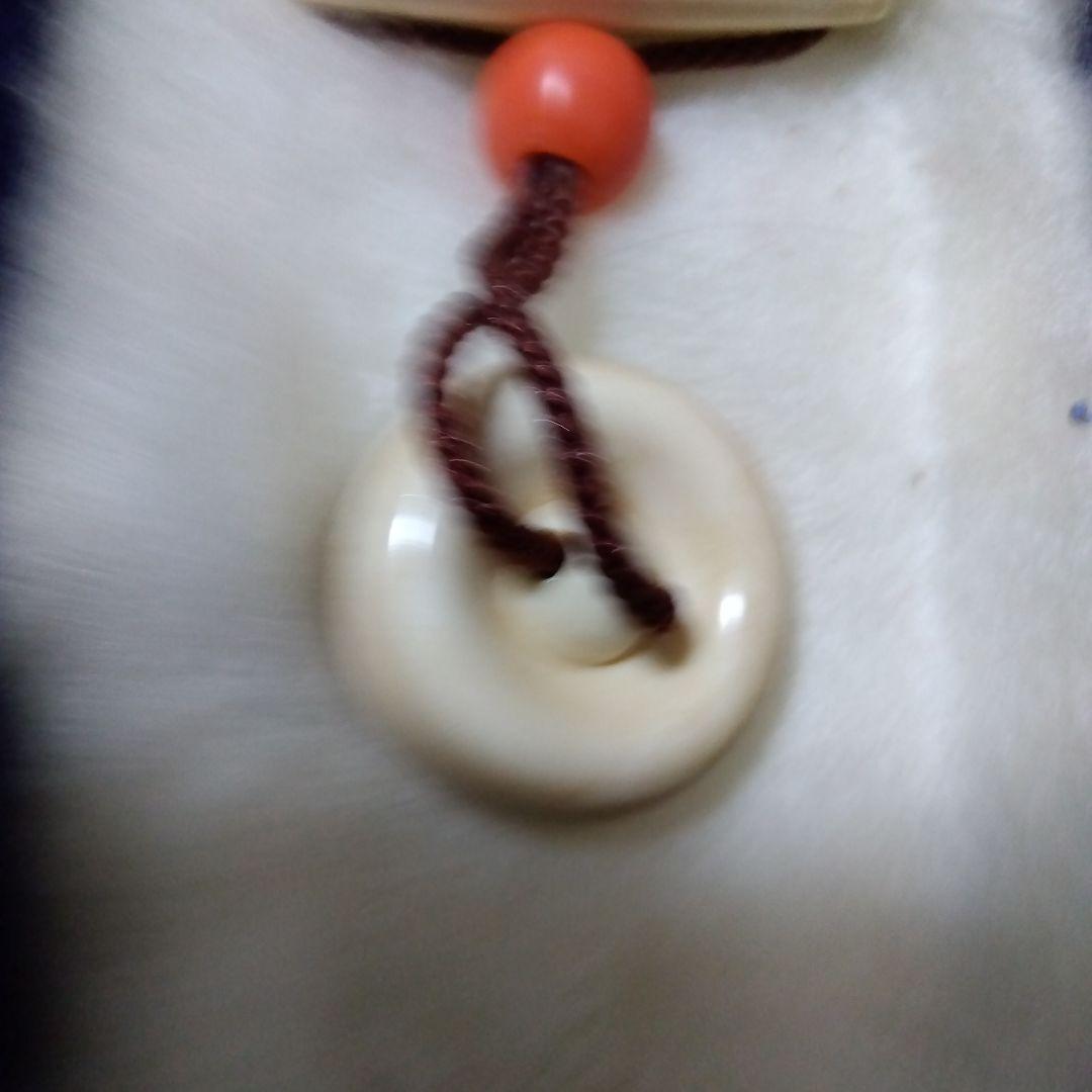 印籠　饅頭根付　さんご緒締　花鳥図　天然素材　上製桐箱＆保護布付