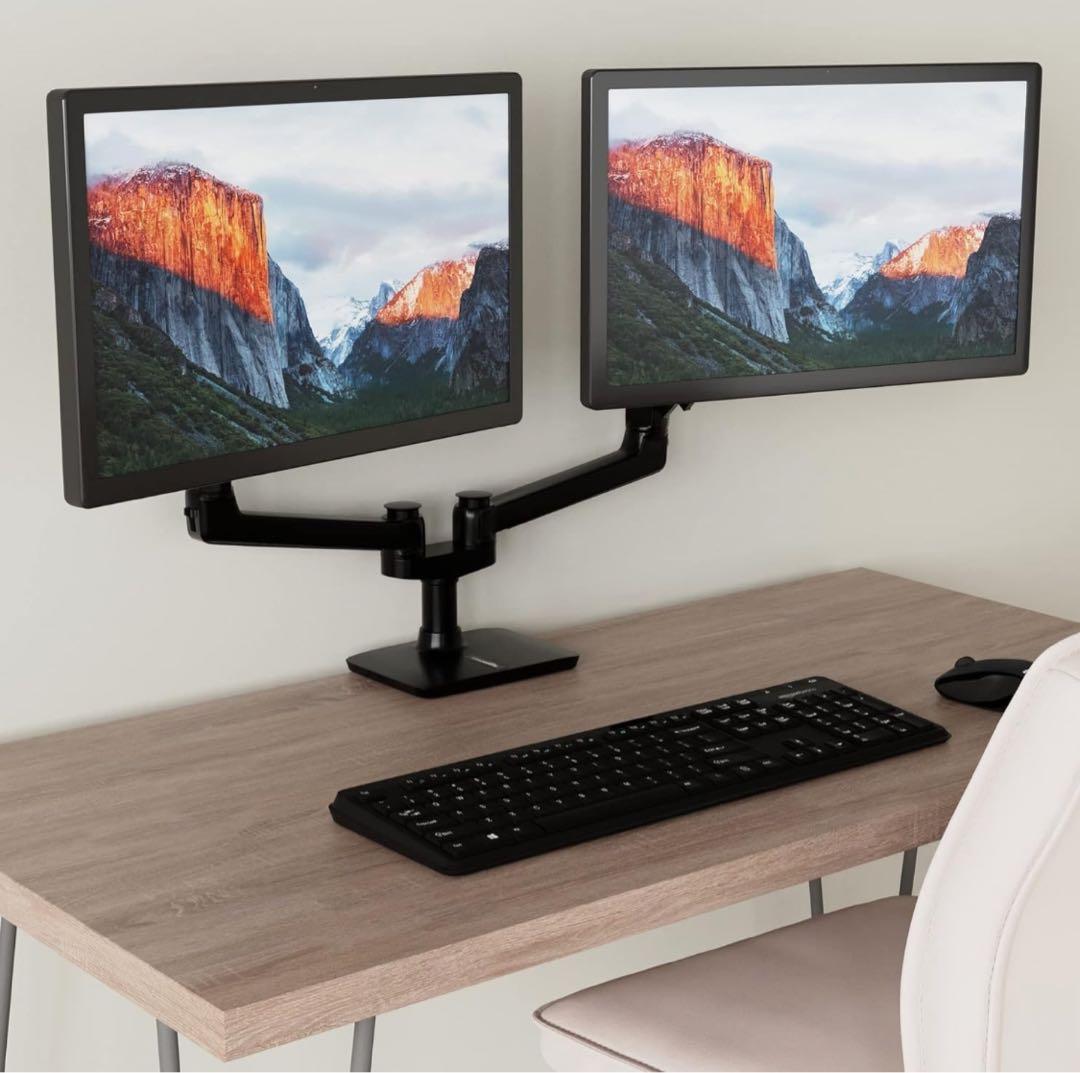 Amazonベーシック モニターアーム デュアル-ディスプレイタイプ 32インチ