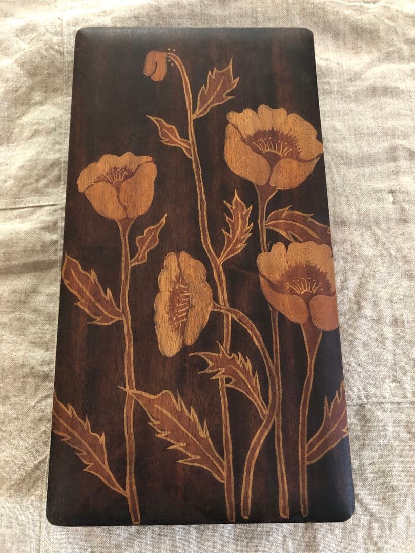 手描きろーけつ草木染め　楠木　筆箱