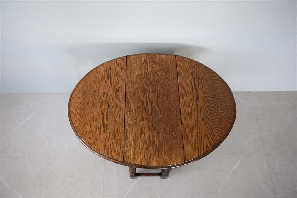 英国アンティーク木製ゲートレッグテーブル/ダイニング机バタフライ(91-262)