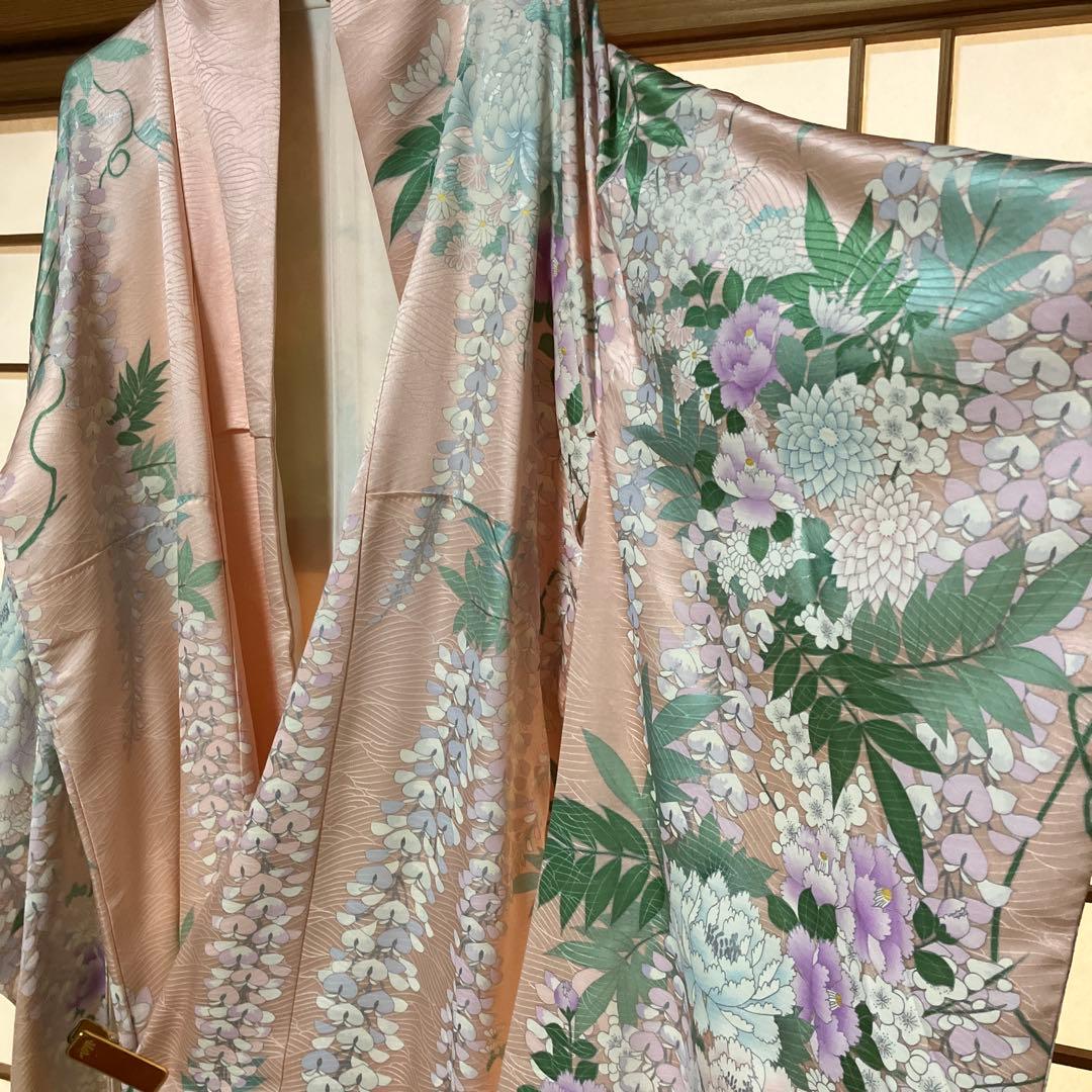 @*e様 振袖 藤の花　シルク