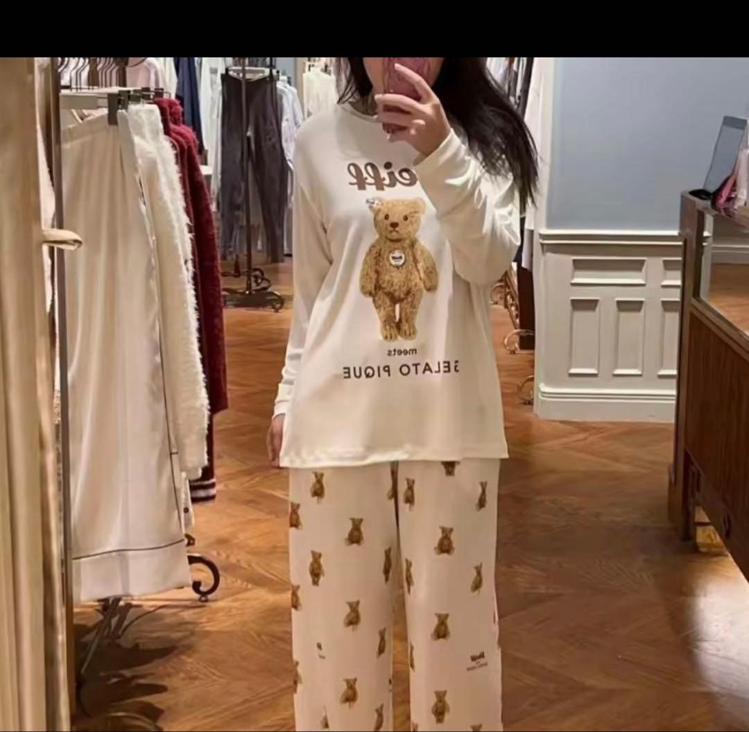 新品未使用　ジェラートピケ　ルームウェア　クマベア　Steiff テディベア