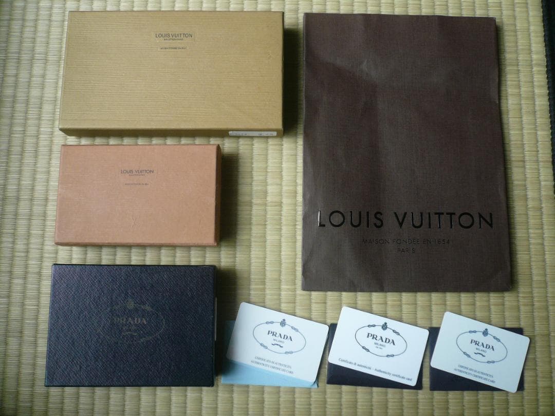 【ルイヴィトン＆PRADA】 空箱 収納袋 ショップ袋 手さげ袋 カード3枚