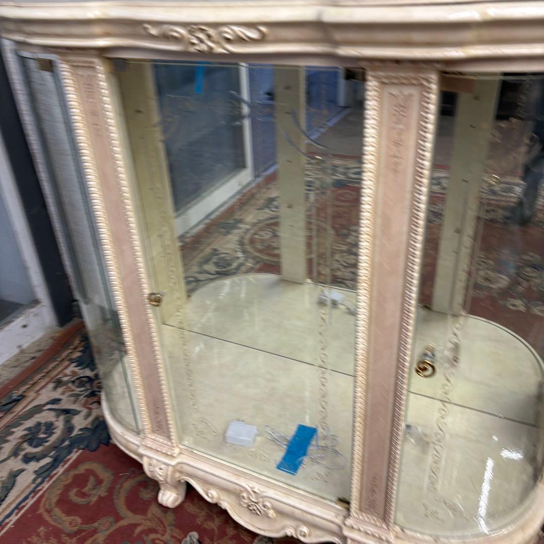 ロココ アンティーク ガラスショーケース コレクションケース 飾り棚 棚板2枚