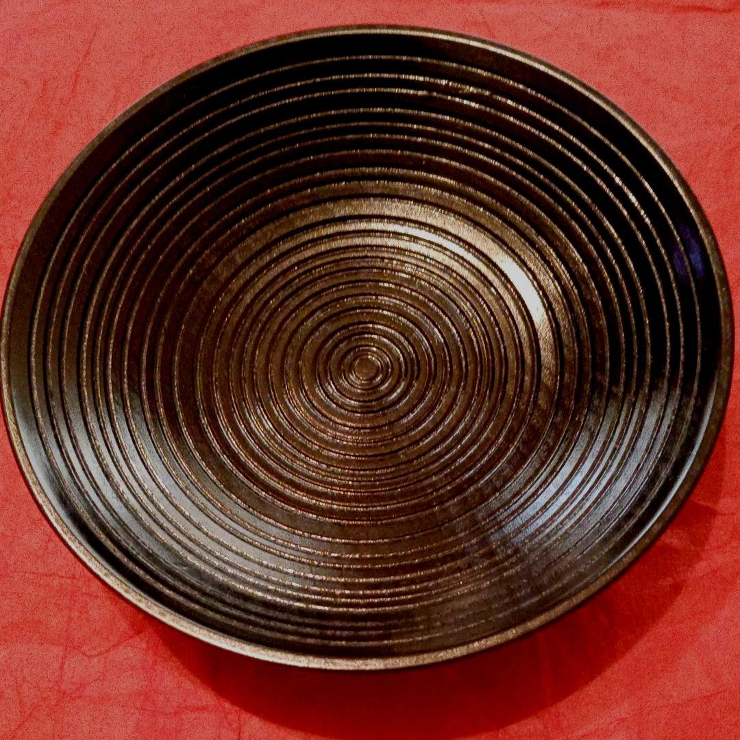 木製黒摺り茶托5客揃い