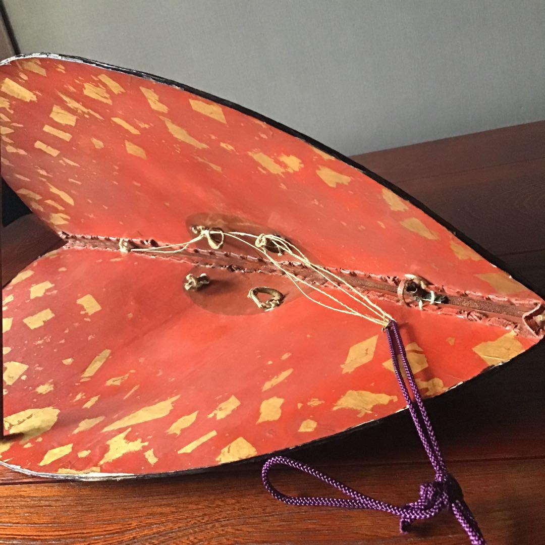 金　家紋入　革製高級　韮山笠　美品　江戸期　(酒井、成瀬　長宗我部、藤堂、村上)