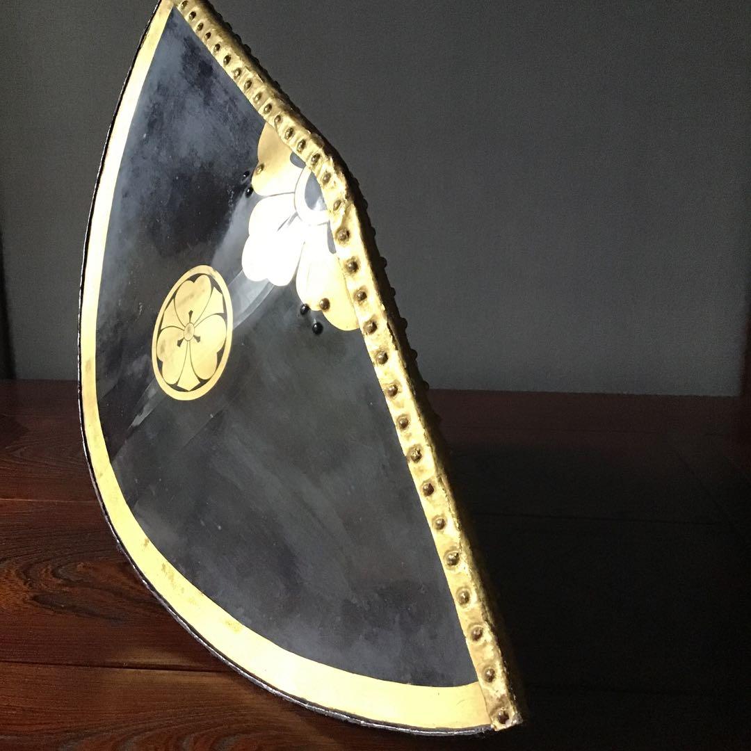 金　家紋入　革製高級　韮山笠　美品　江戸期　(酒井、成瀬　長宗我部、藤堂、村上)