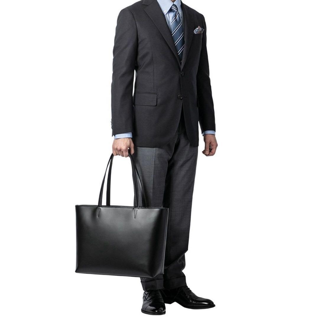 エルゴポック トートバッグ ミッドナイトブルー レザー 肩掛け A4 ビジネス