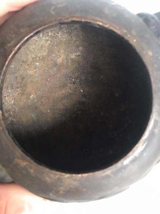 香爐，中囯清朝時代物古銅製，茶道具，書房置物，古美術品，高7cm重500克