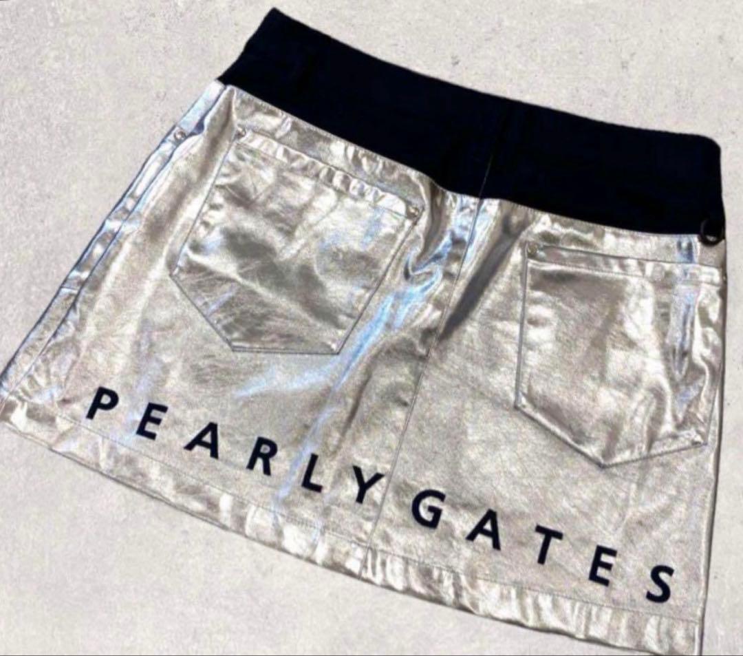 パーリーゲイツ プラチナシルバー バックロゴスカート新品未使用