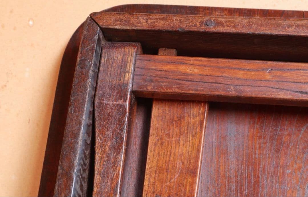 栓材の折りたたみ角ちゃぶ台　古道具 古家具 アンティーク