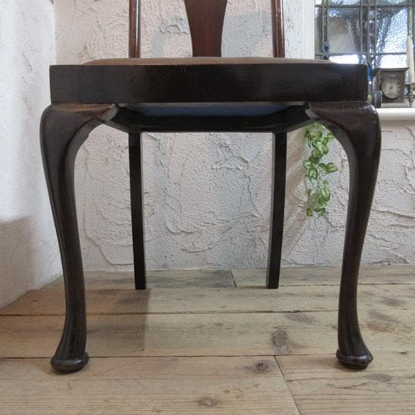 イギリス アンティーク 家具 クイーンアンチェア 猫脚 椅子 英国 4113e