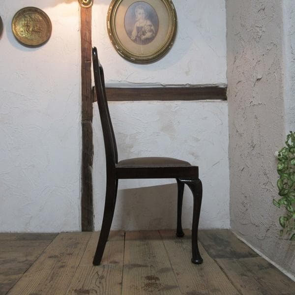 イギリス アンティーク 家具 クイーンアンチェア 猫脚 椅子 英国 4113e