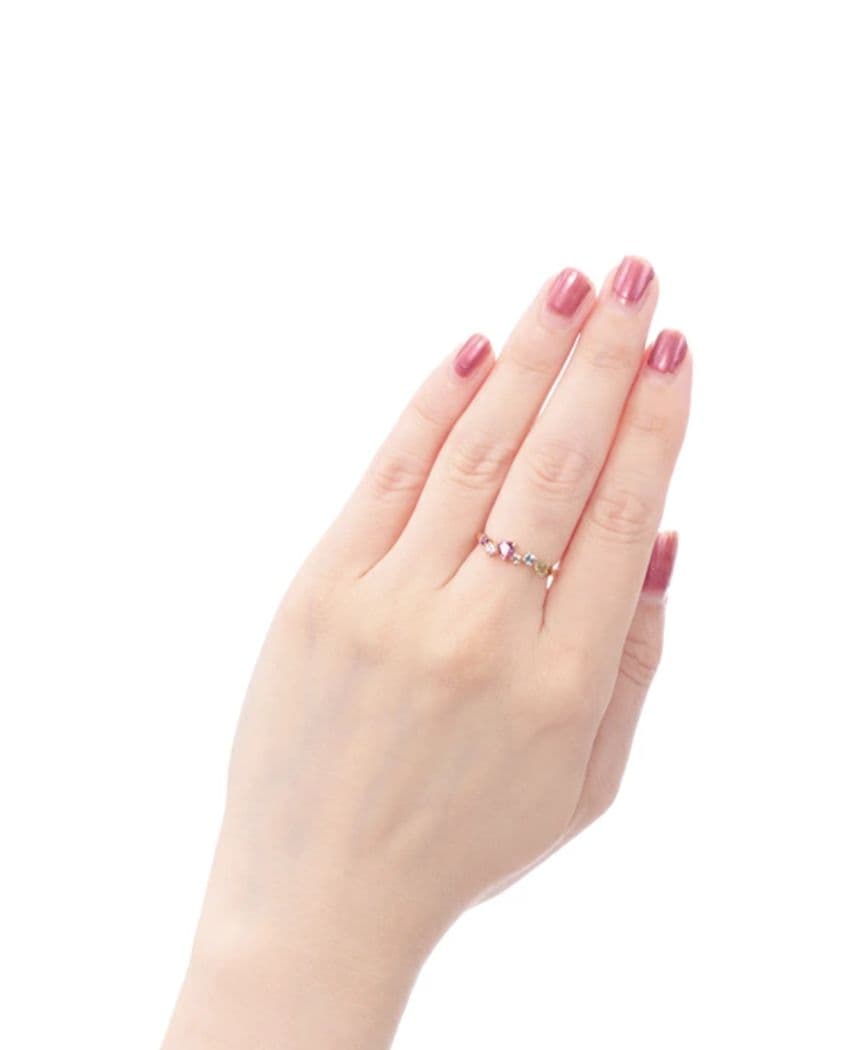 ジュエリーツツミ マルチカラー ハート アミュレット リング 10号 k10