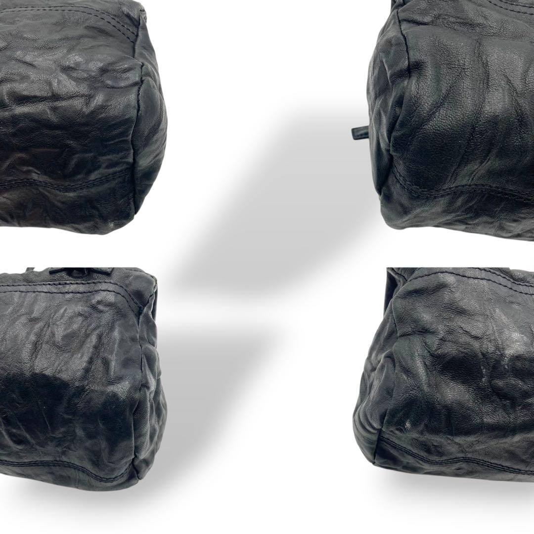 専用 ジバンシー ショルダーバッグ 斜め掛け パンドラ レザーブラック シワ加工