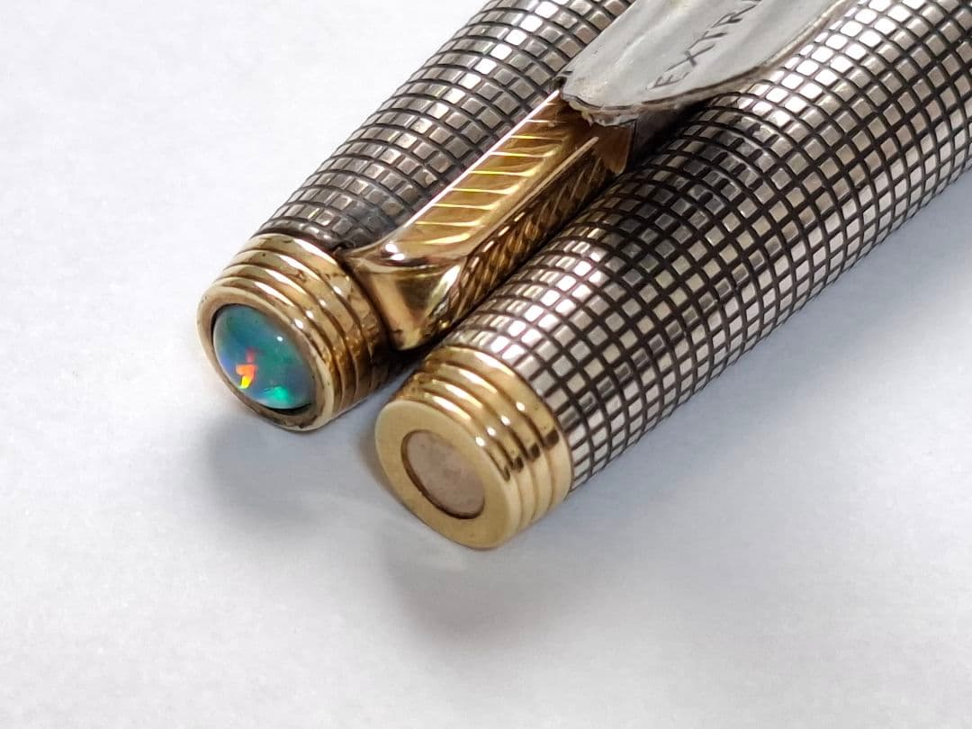 希少　parker　万年筆　XF(極細)　スターリングシルバー　シズレ　オパール