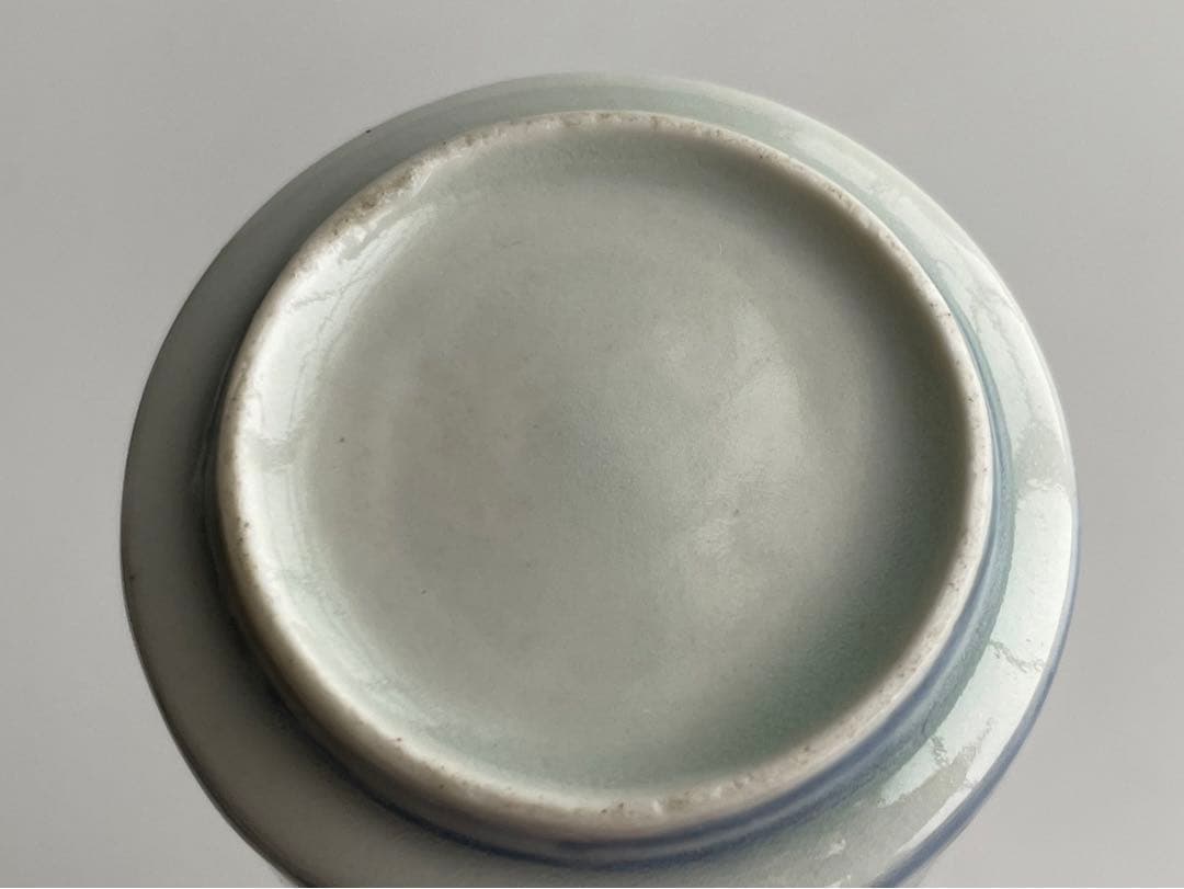 骨董　アンティーク　古伊万里　染付　鳳凰雲文様　覗き猪口　筒盃　杯　酒器