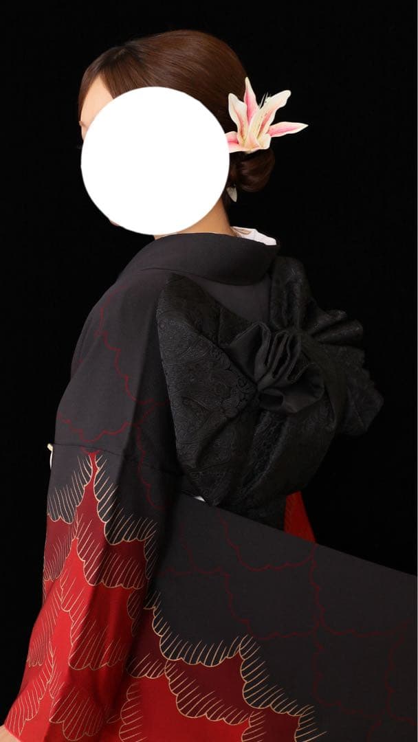 人気　一点のみ　豪華　振袖フルセット　赤X黒