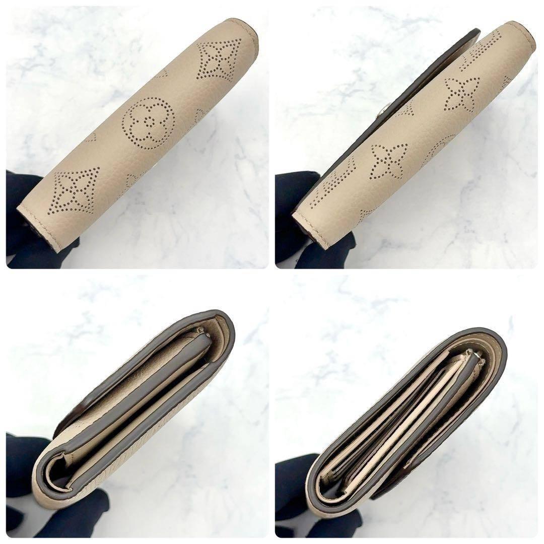 【新品級】ルイヴィトン マヒナ ヴィクトリーヌ ガレ ベージュ 三つ折り財布