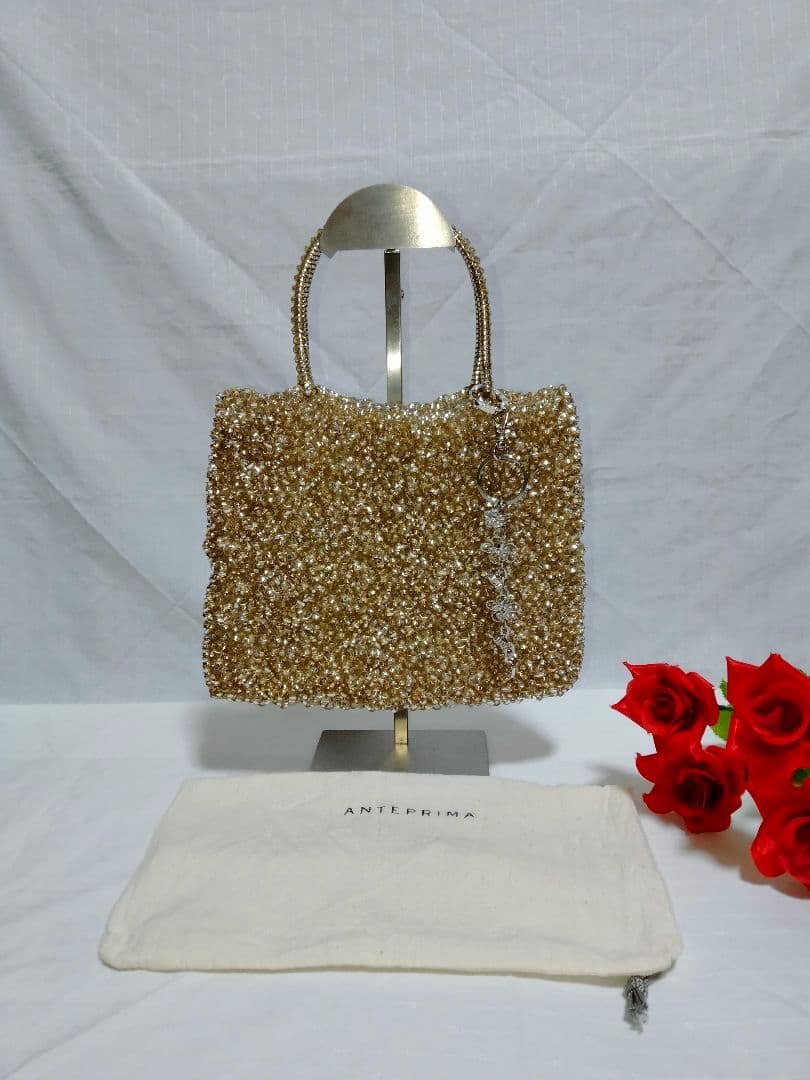 美品 アンテプリマ ANTEPRIMA ワイヤーバッグ スクエア チャーム付き