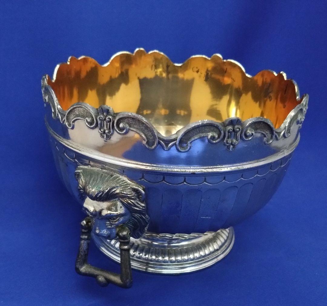 1950s アンティーク 銀メッキ　モンティースボウル ライオン装飾 EPM