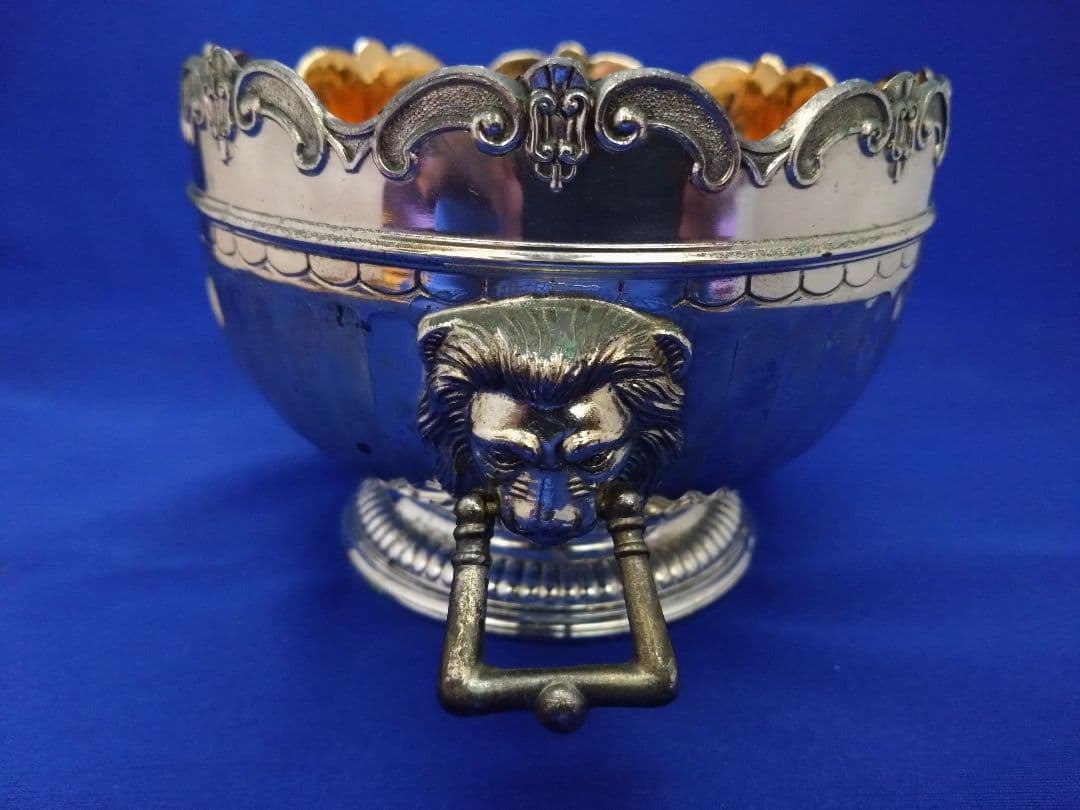 1950s アンティーク 銀メッキ　モンティースボウル ライオン装飾 EPM