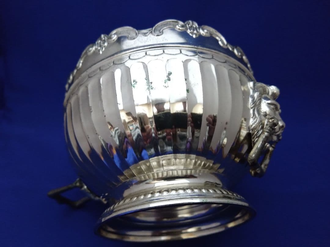 1950s アンティーク 銀メッキ　モンティースボウル ライオン装飾 EPM