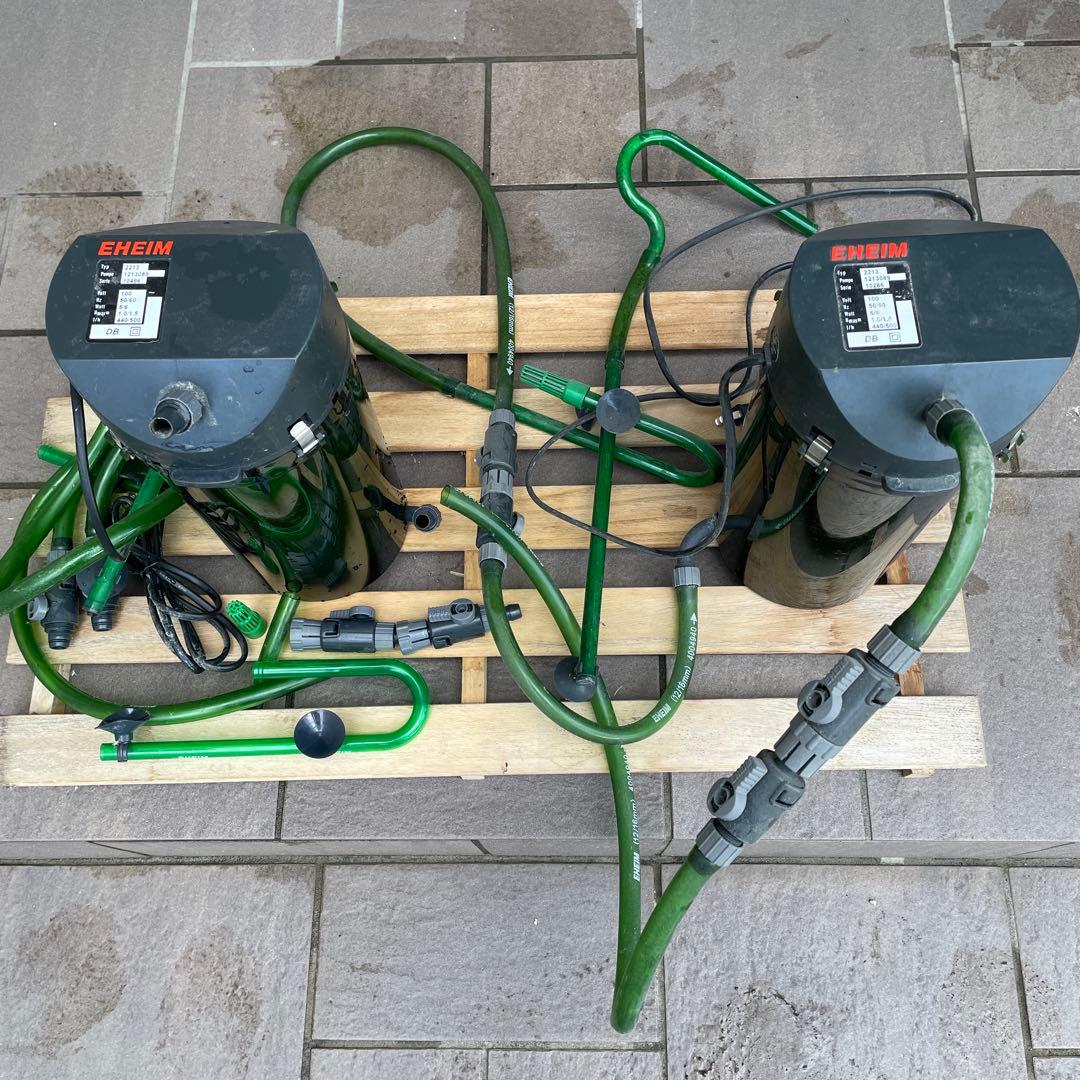 EHEIM ポンプ・フィルター 2213 ⅹ2+ ダブルタプx4 ろ材付き