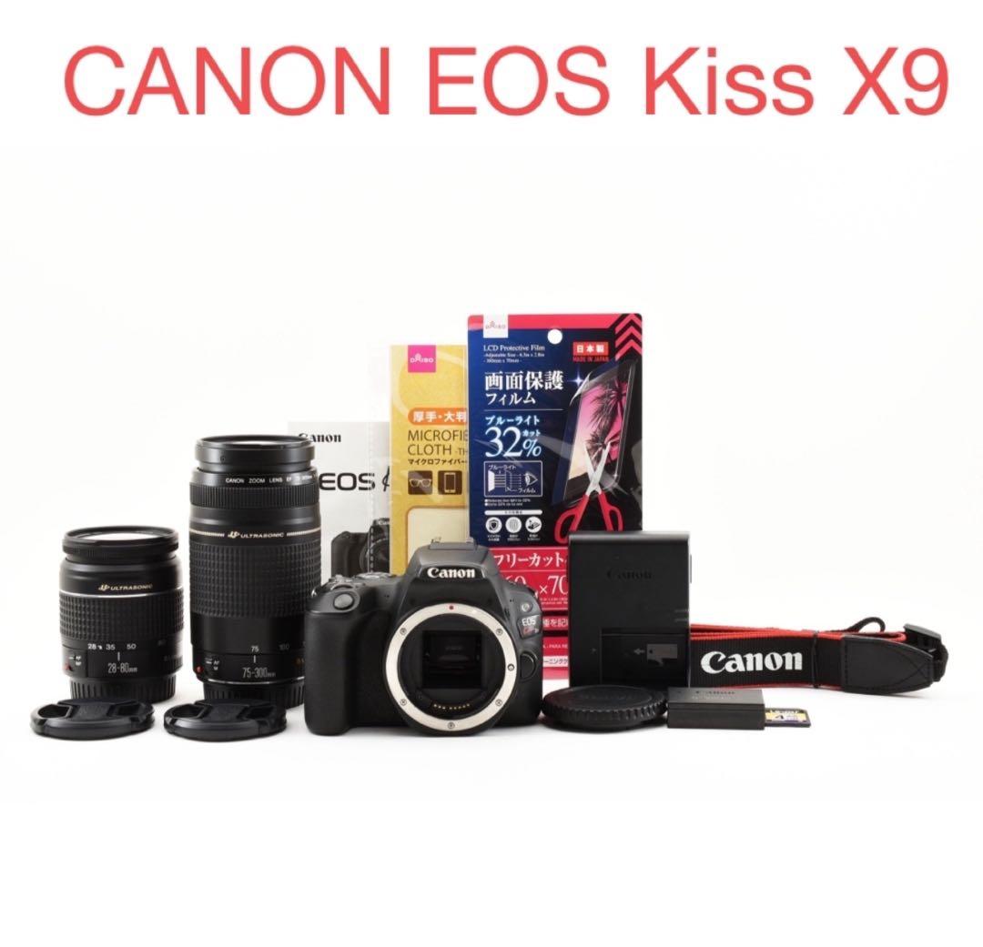 Wi-Fi/動画/保証/canon kiss x9標準&望遠ダブルレンズセット